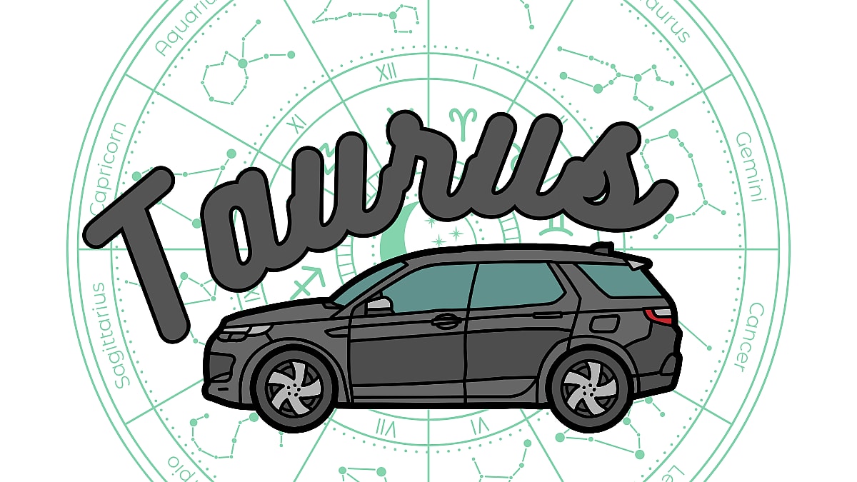 The Word &Quot;Taurus&Quot; Written Over An Suv Graphic Astrology Sign