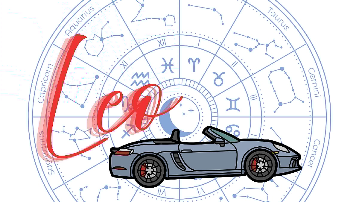 The Word &Quot;Leo&Quot; With A Sports Car Convertible Astrology Sign