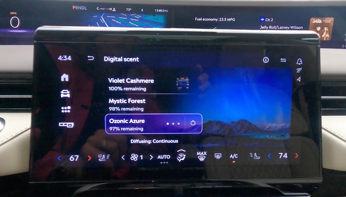 Digital Scent Control Screen