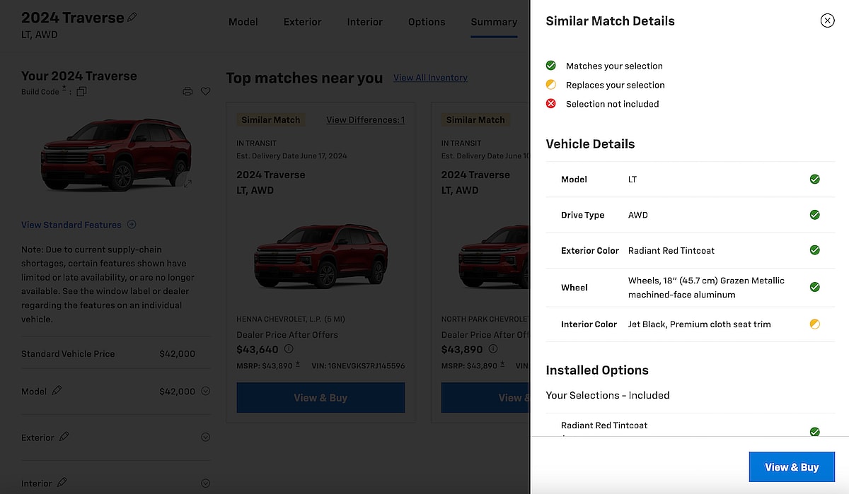 Click To See The Differences Between What You Chose And The Models Available At A Local Dealer