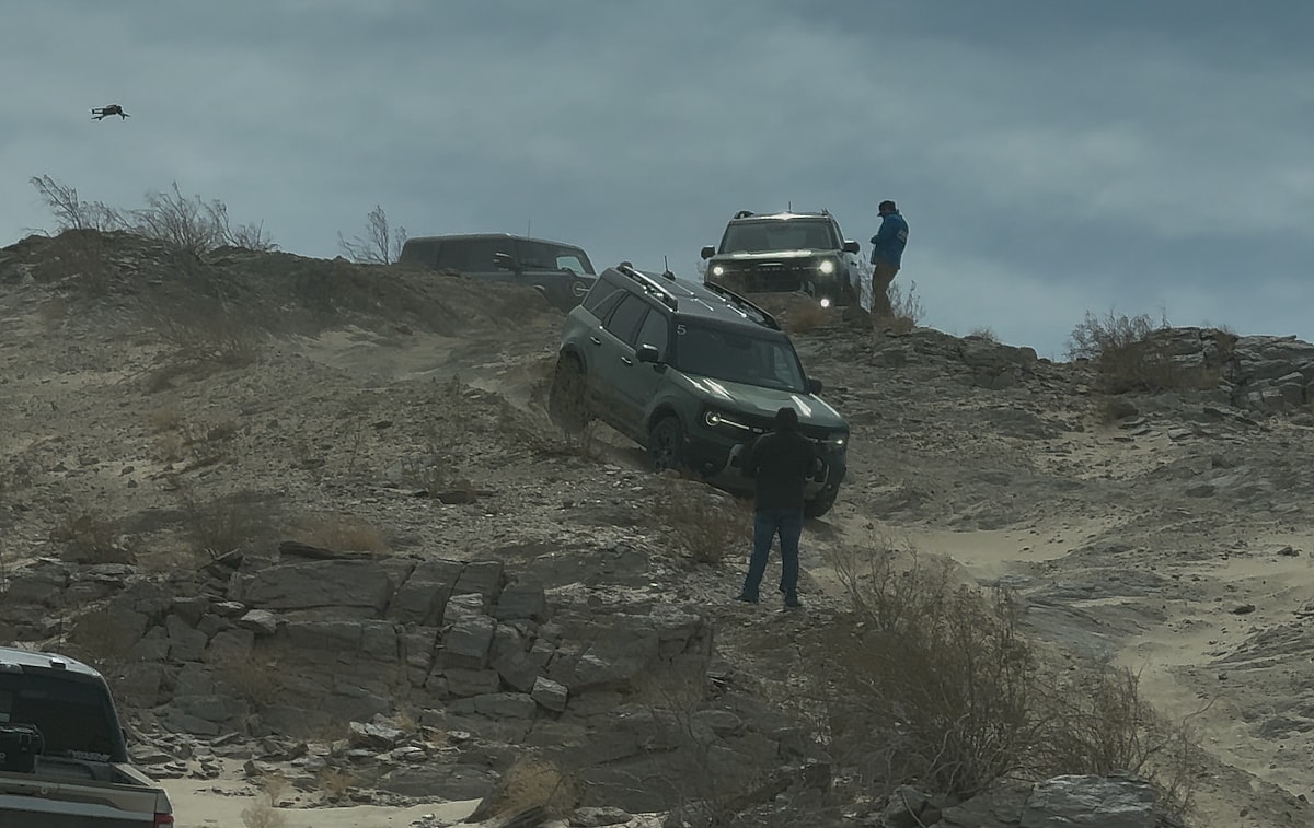 Heading Down A Steep Rocky Hill In The Ford Bronco Sport 2.0