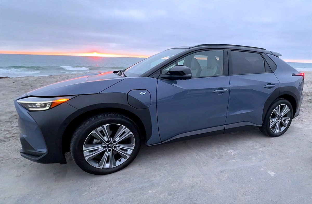 The 2024 Subaru Solterra is a Beautifully Rugged All-Electric SUV 6 The 2024 Subaru Solterra Parked On A Beach