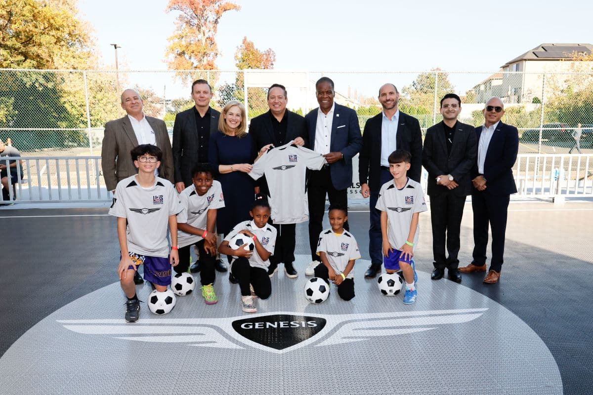 A New Soccer Field Is Driving Change Thanks to ... Genesis? Here's How the Company Is Giving Back 2 Genesis Gives, U.s. Soccer Foundation, And Ymca Leaders Stand With Local Young Athletes To Celebrate The Opening Of A New Mini-Pitch
