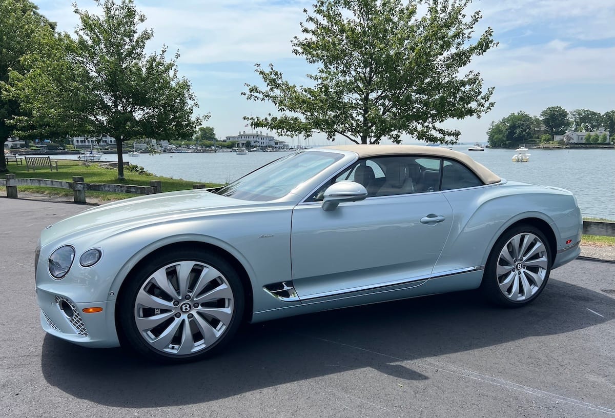 The Bentley Continental GT Convertible with the top up