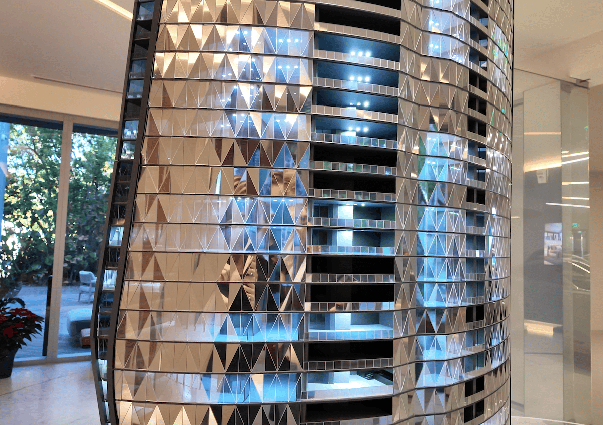 A Scale Model Of The Bentley Residences Tower Shows The Building