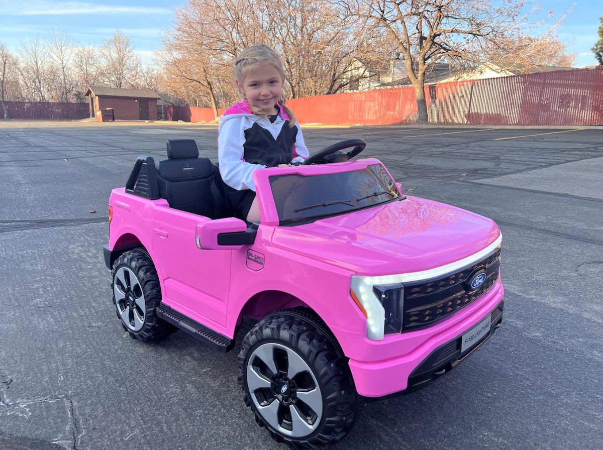 Charging the Ford Lightning ride on toy