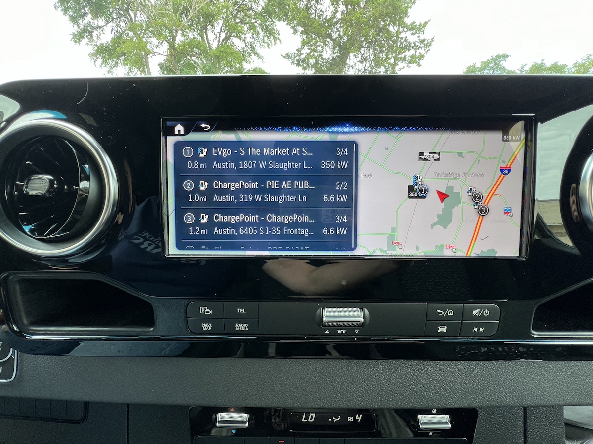 The Navigation System Will Find Charge Stations For You In The Mercedes-Benz Esprinter