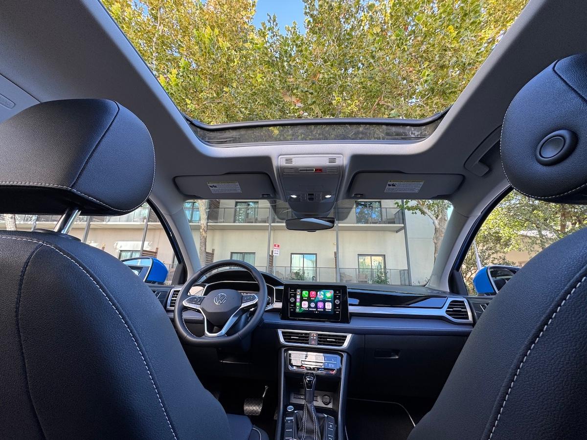 2025 VW Taos: Surprisingly Spacious and Tech-Forward—and Not Surprisingly, Fun to Drive 8 2025 Vw Taos - Front Cabin In Cornflower Blue