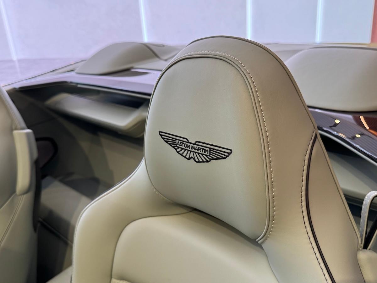 The Aston Martin Crest On The Vanquish Volante Headrest