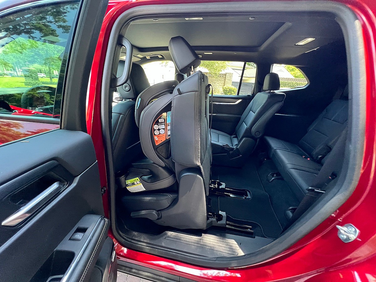 Rear Seat Access With A Child Car Seat Installed In The 2024 Gmc Acadia