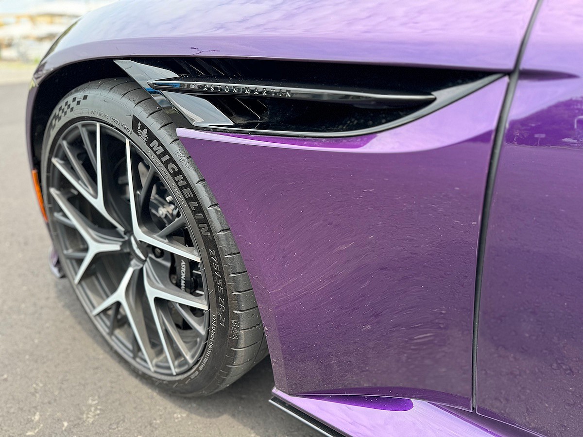 The Aston Martin Name Is Spelled Out Across The Rear Just Under The Badge