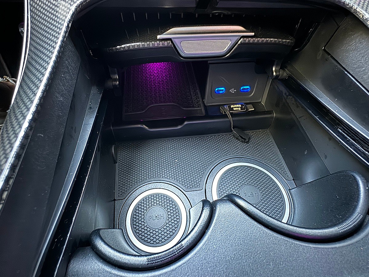 The Center Console Has Retractable Cup Holders In The Mercedes-Benz Cle