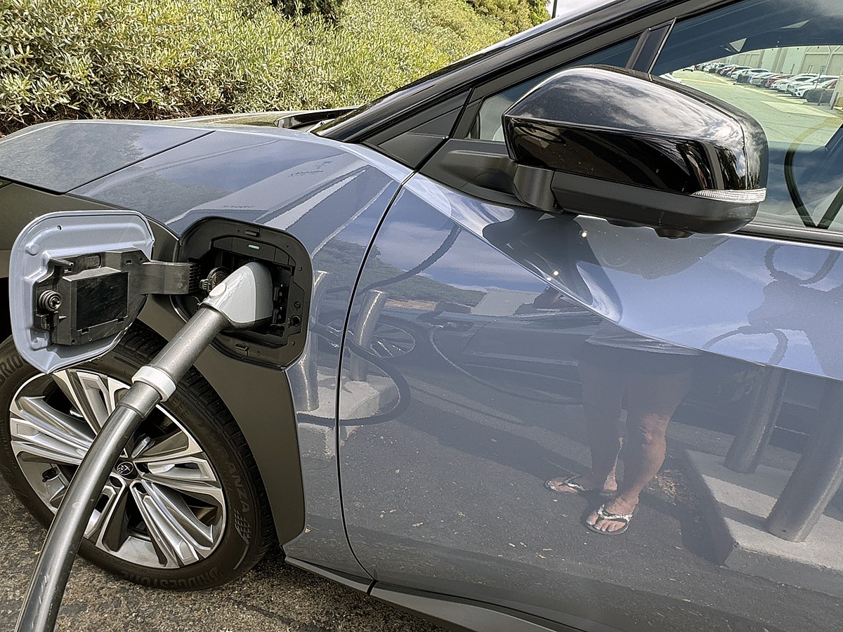 The 2024 Subaru Solterra is a Beautifully Rugged All-Electric SUV 3 A 2024 Subaru Solterra Charging