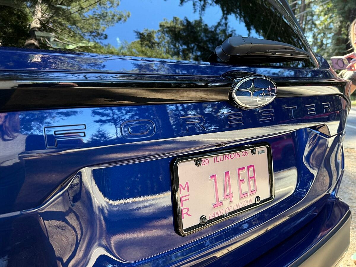 The 2025 Subaru Forester Hybrid Is At Home Among the Trees—and Muddy Hills and Rutted Roads 4 The Rear Badging Of The Subaru Forester Hybrid
