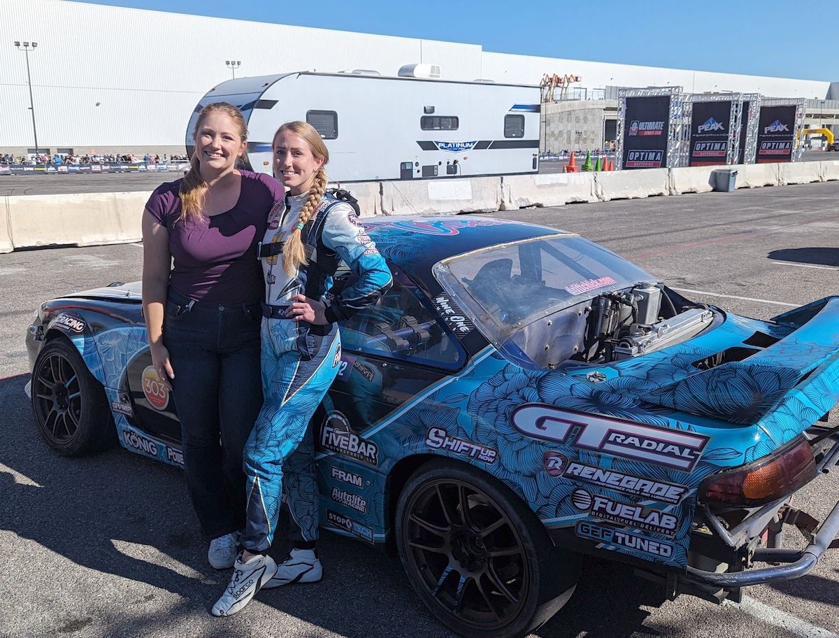Me with pro drifter Kelsey Rowlings