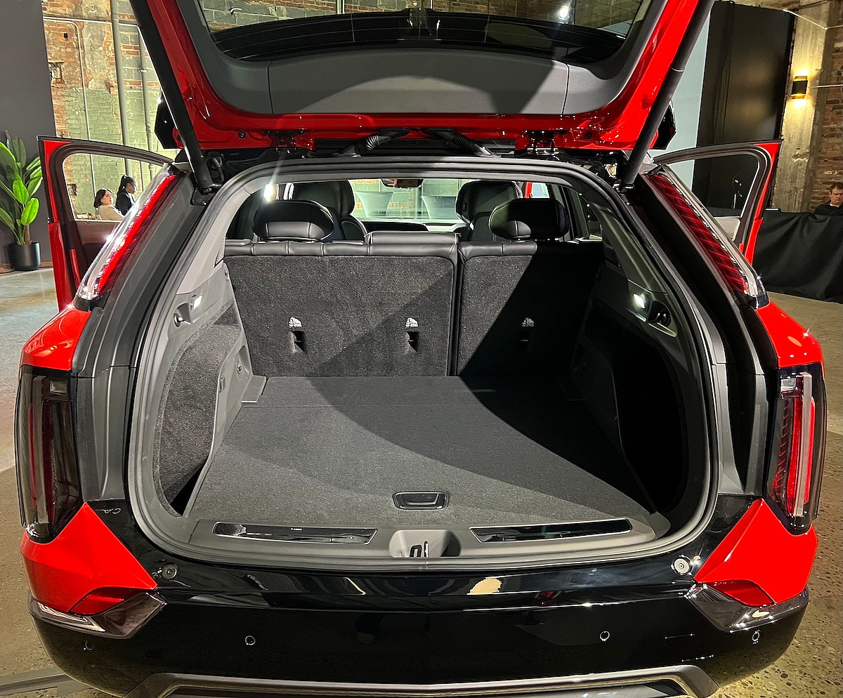 The Rear Cargo Area, With A Moveable Floor, Is Huge In The 2025 Cadillac Optiq