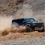 The Ford Bronco Raptor And I Kicking Up Some Dust. Photo: Ford