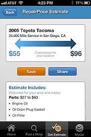 Repairpal App Screen.