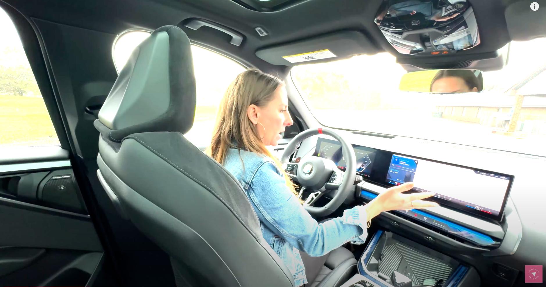 The Interior Of The 2025 Bmw X3 M50 Being Filmed From The Rear Passenger