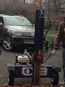 At Work Splitting Wood