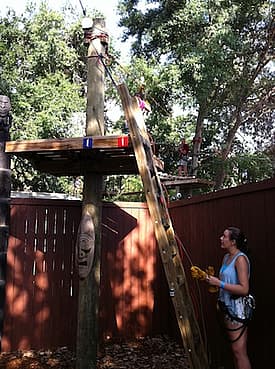 The Ropes And Zip Lines Are Accessed By Climbing Up To The First Platform