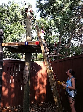 The Ropes And Zip Lines Are Accessed By Climbing Up To The First Platform