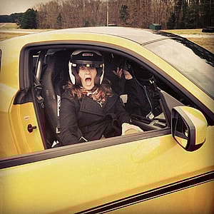 Riding On The Hot Track In Ford Mustang