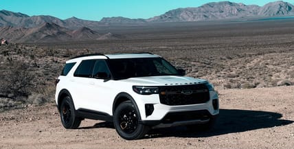 The Front Quarter End Of The 2026 Ford Explorer Tremor In Death Valley National Park
