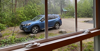 View From Our Cabin In Maine With The Forester Where It Belongs!