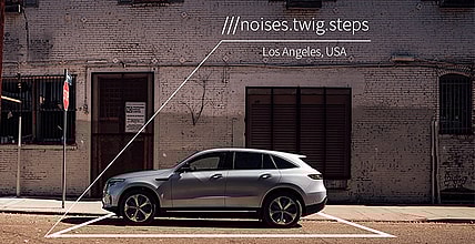 Image Of A 3 Square Meter Box Around A Car, And Three Words Indicating Location.