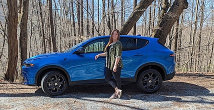 The Author And The Dodge Hornet In The Woods.