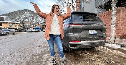 The Author And The Jeep Grand Cherokee 4Xe In Aspen. Photo: Rich Lacey