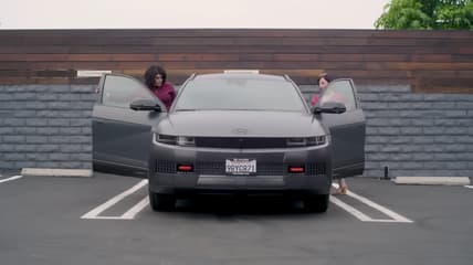 Karen And Georgia Hopping Into The Hyundai Ioniq 4 Xrt