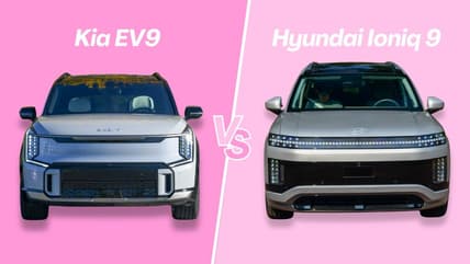 The Front Ends Of The 2026 Kia Ev9 And The Hyundai Ioniq 9