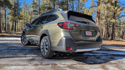 The Rear Quarter End Of The 2025 Subaru Outback Touring Xt
