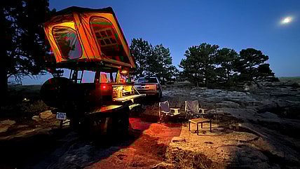 The Taxa Woolly Bear Camping Trailer Hooked Up To A Ram 1500 Rebel
