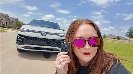 Natalie Standing With The Redesigned 2025 Vw Tiguan