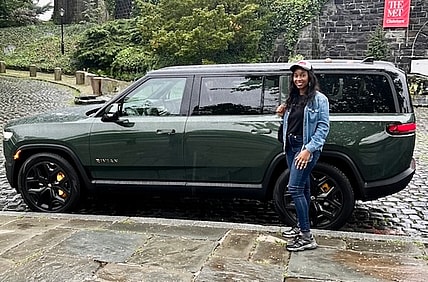 Think Car Shopping Is Boring, or Scary? Rivian Just Reinvented the Showroom and Test Drive 1 Standing Next To The R1S At The Met Cloisters After Our Drive From Manhattan Even On A Rainy Day