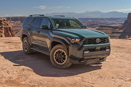 I Took a 2026 Toyota 4Runner TRD On a 2,000-Mile Road Trip: Here's The Good, The Great, and The Gritty. 2 The Side Front Quarter Of The 2026 Toyota 4Runner Trd Off-Road Premium In Moab, Utah