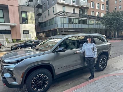 Jenn Mitchell Standing With The 2026 Chevy Traverse Zl1