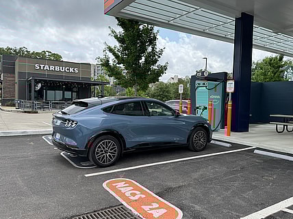 The Houston Ionna Ev Charging Station Is Right Next To A Starbucks