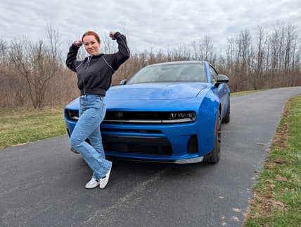 Shannon Standing With The 2026 Dodge Charger Sixpack Scat Pack