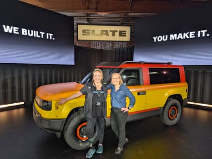 Liv Leigh Standing With The New Slate Ev Truck