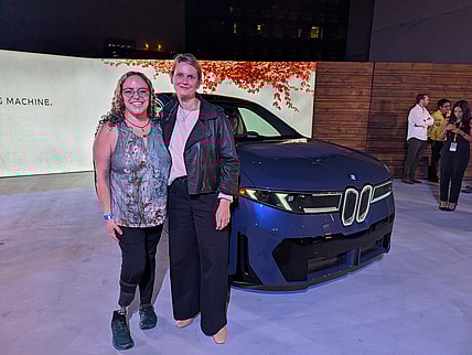 The Brilliance of BMW Started in a Malibu Garage; That "Garage" is Designing the Future 4 Me Standing With The Bmw Design Works Ceo, Julia De Bono