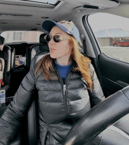 Shannon Bassett In Her Winter Coat Uniform For School Runs And Errands