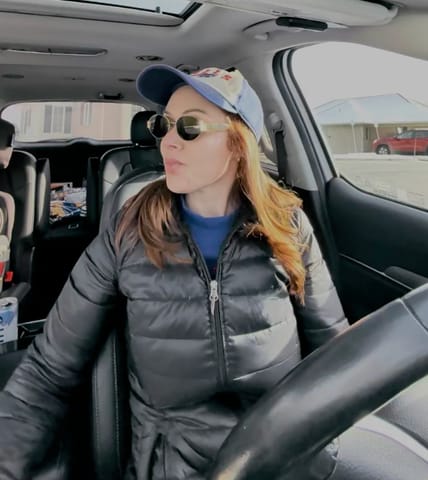 Shannon Bassett In Her Winter Coat Uniform For School Runs And Errands