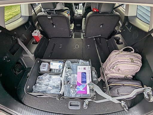 I'm a Traveling Nurse. This is How I Organize My 2022 Kia Telluride For Work and Family 4 A Wide-Angle Photo Of The Organization In My 2022 Kia Telluride