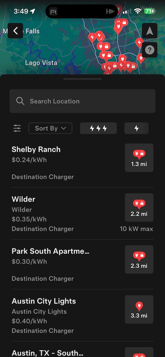 The Tesla Ev Route Planner App Helps You Find Chargers And Shows Pricing Right Up Front 