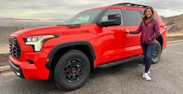 My Whirlwind Romance With the Toyota Sequoia 3-Row SUV 1 The Rugged-Looking 2023 Toyota Sequoia Trd Pro Will Certainly Stand Out On The Road — Especially In The Solar Octane Orange Color. Photo: Allison Bell