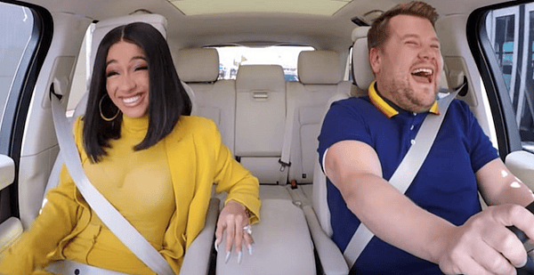 Cardi B James Corden Celebrity Car